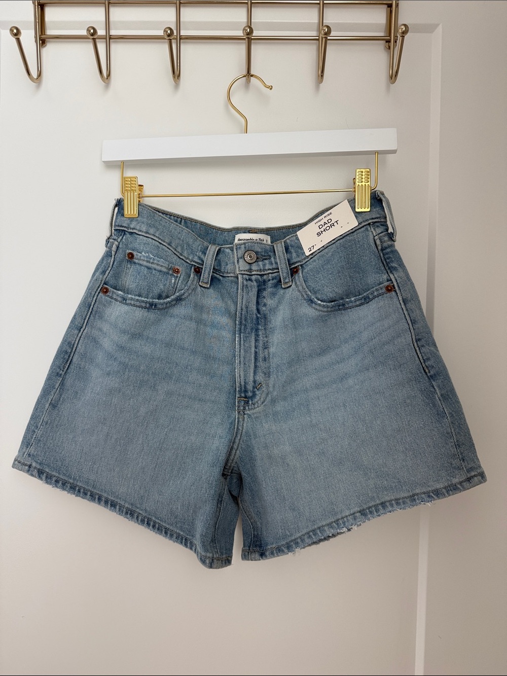 Light Blue Denim High-Rise Women’s Dad Shorts